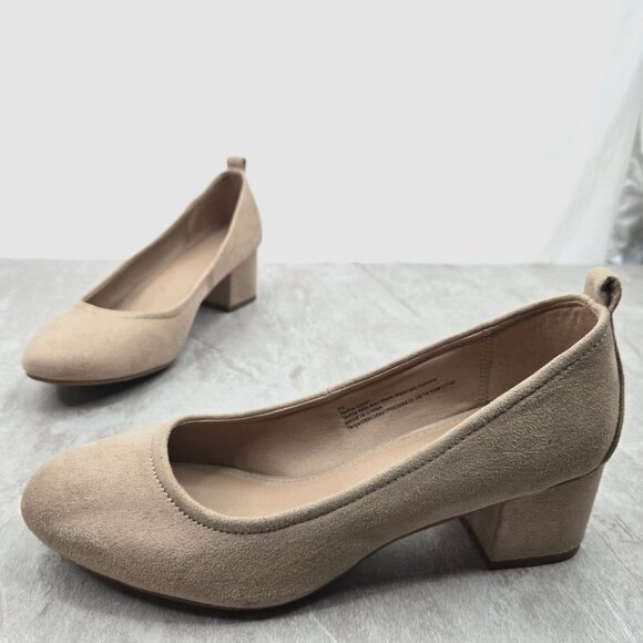 Universal Thread Shoes - Universal Thread Pumps Size 7.5 Tan Minimalist Career Work Low Block Heel Shoes